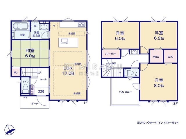 【間取り】 | リビングの大きな開口部は陽当たりの確保だけでなく、まとめ買いで大量のお買い物をした際や家具など大きな物を購入した際に便利です。