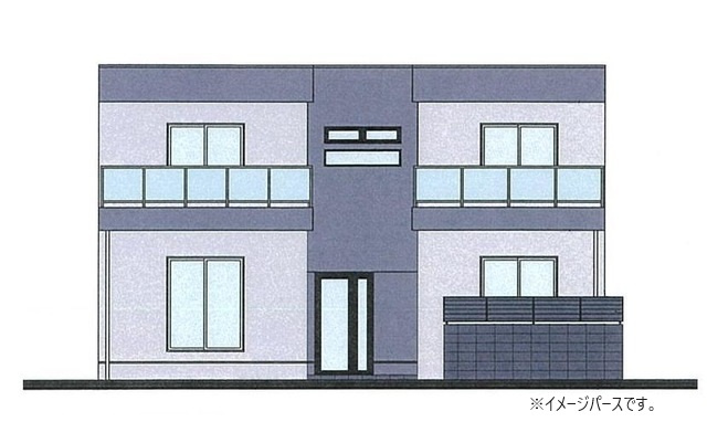 倉敷市中庄のアパートの外観|イメージパース