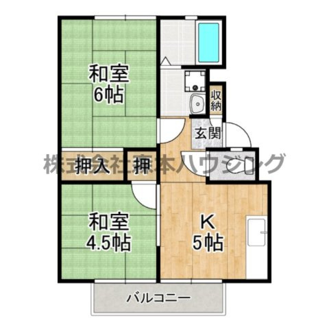 【間取り】 | 　石橋ハイツA
