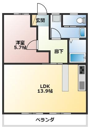 ハイツ東小浜の間取り