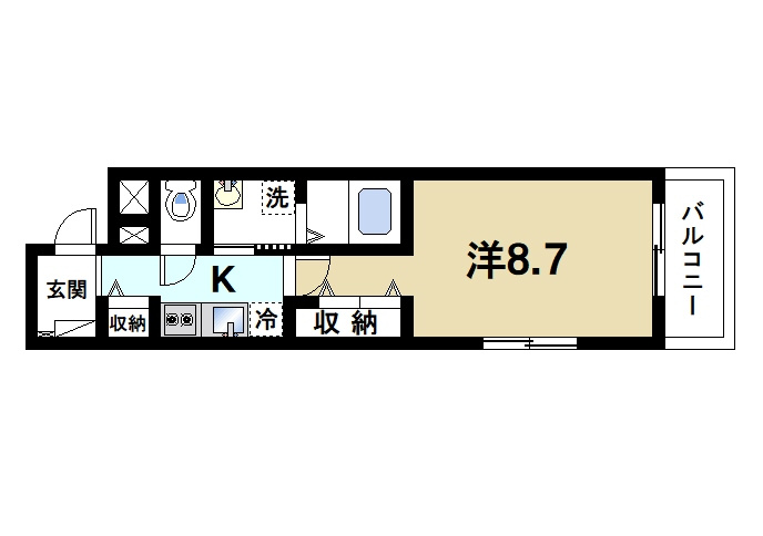 ＲＥＬＡ　ＦＯＲＴの間取り|1Kの間取り