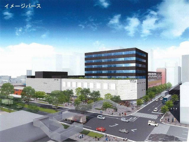 大井競馬場前ショッピングモールウィラ大井オフィス棟の外観パース