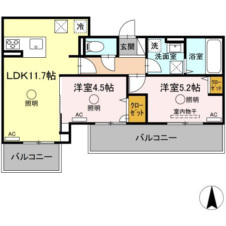 ルピナスシーサイド　B棟の間取り