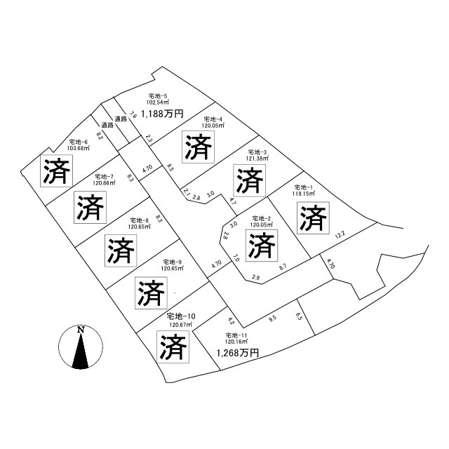 泉佐野市羽倉崎上町3丁目分譲地の土地図