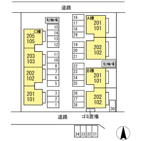 エーデルハイムC棟の区画図