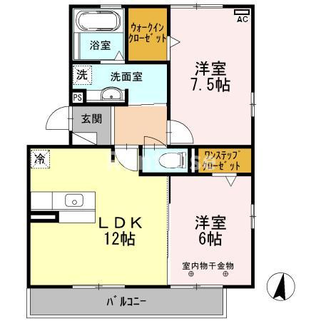 一宮市今伊勢町本神戸字東出のアパートの間取り