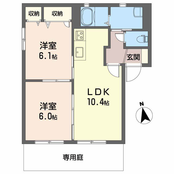 【間取り】 | アルバトロス空港通 Ｃ棟