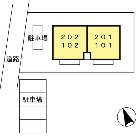 熊本市中央区八王寺町のアパートの区画図