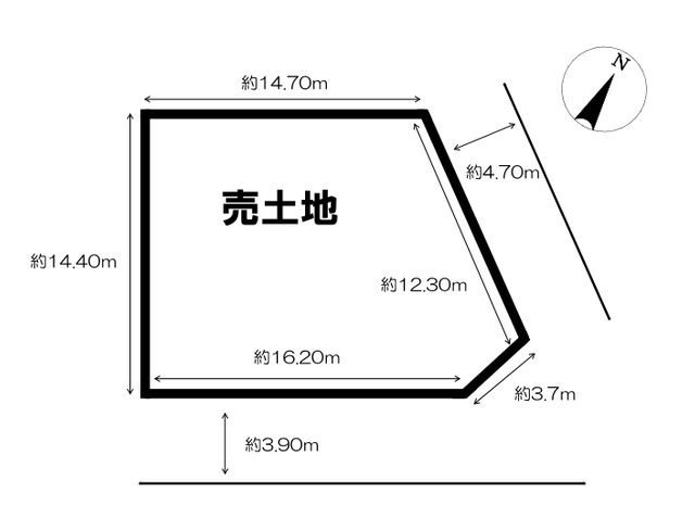 戸牧　売土地　70.93坪の土地図|建築条件なしの更地です！