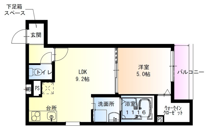フジパレス北野田Ⅲ番館の間取り