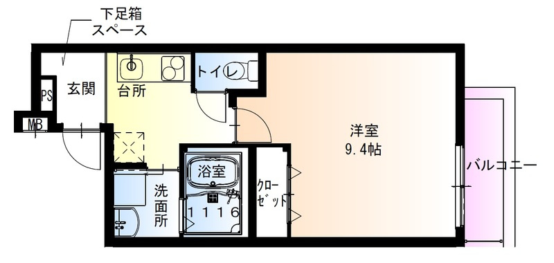 フジパレス北野田Ⅱ番館の間取り