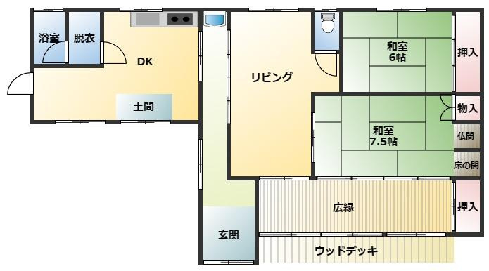 北諸県郡三股町大字長田の中古一戸建の間取り