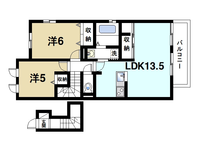 ソレイユ　ルヴァンAの間取り
