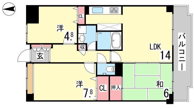 【間取り】 | シャムロックコート西岡本