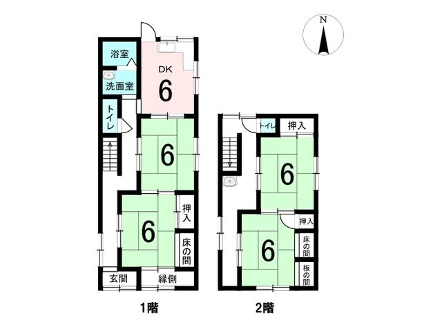 出石町松枝　中古戸建　4DKの間取り|1階2階ともにトイレがあります！