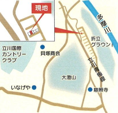 あきる野市草花B　分譲住宅の地図