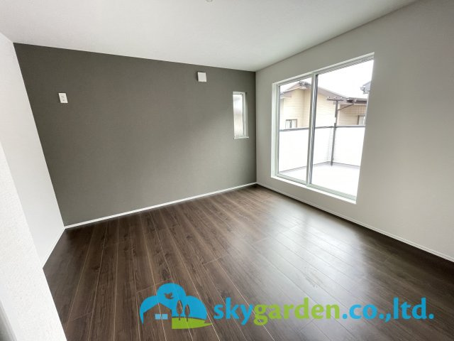 平塚市広川　新築戸建　全4棟3号棟の寝室|落ち着いた色調の寝室です