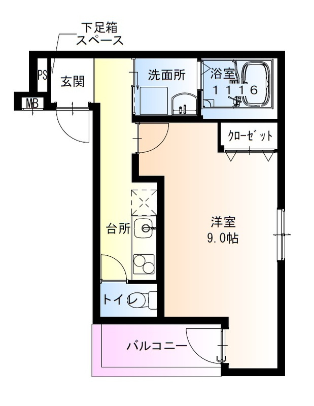 フジパレス北野田Ⅰ番館の間取り
