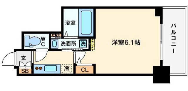 エステムプラザ難波ＷＥＳＴリバークロスの間取り