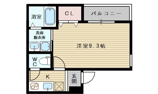 【間取り】 | フジパレス下新庄駅東３番館 | １Kタイプの間取りです。