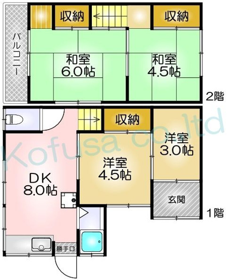 【間取り】 | 上池田6丁目貸家