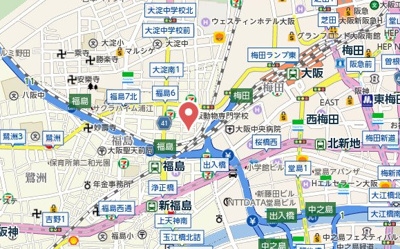 【地図】 | プレサンス梅田インテルノ