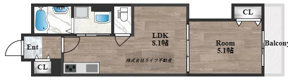 クリエオーレ菱江Ⅱの間取り
