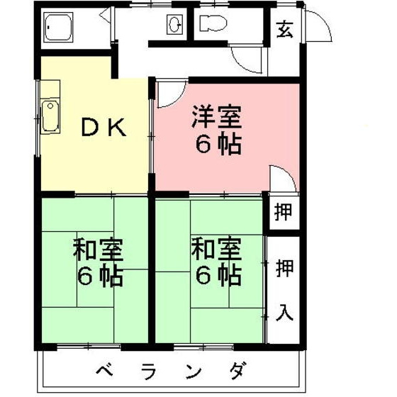 岐阜市岩地１丁目のアパートの間取り