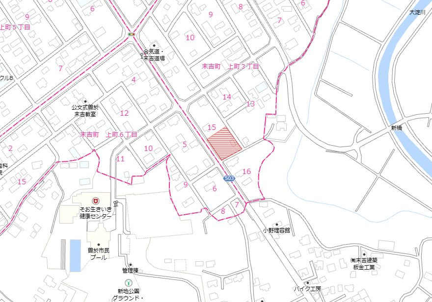 曽於市末吉町上町３丁目の売地の土地図