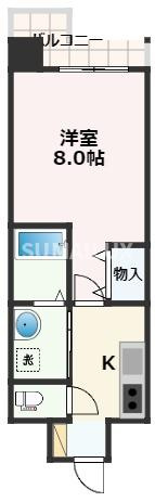 熊本市中央区新町４丁目の賃貸マンションの間取り