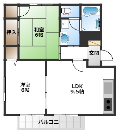 【間取り】 | 日恵ハイツA棟