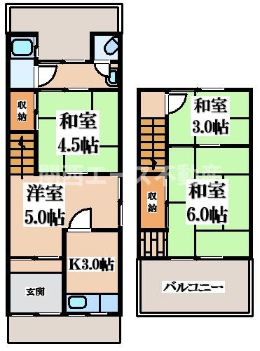 【間取り】 | 黒谷２丁目貸家