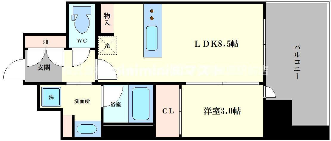 Ｊ．ＧＲＡＮ　Ｃｏｕｒｔ京町堀の間取り