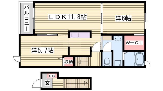グランデール興浜Ⅲの間取り