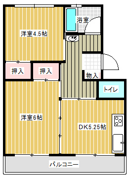 ビレッジハウス台宿2号棟の間取り