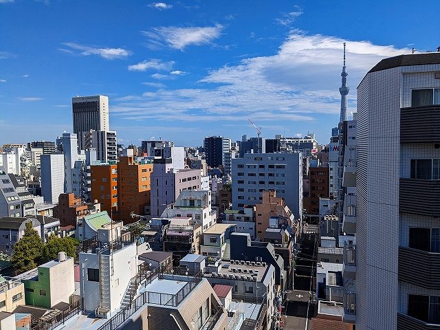 GEO ENT上野松が谷の展望|12Fの眺望、上層階はスカイツリー隅田川花火見えます