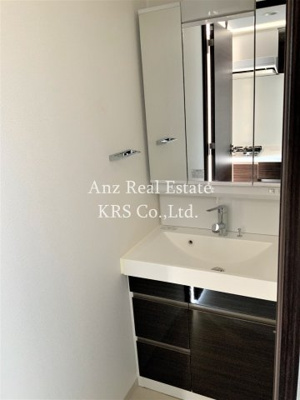 【洗面所】 | エステムコートディアシティWEST | うれしい三面鏡付きの縦型照明付き洗面台！