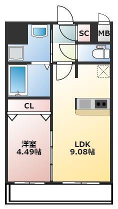 【間取り】 | Calm Rivière箱崎