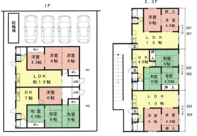 ６０６８７　岐阜市早田東町アパートの間取り