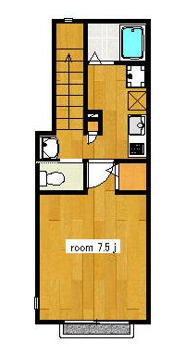 【間取り】 | クレスト駒込Ⅱ | 7.5帖の1K