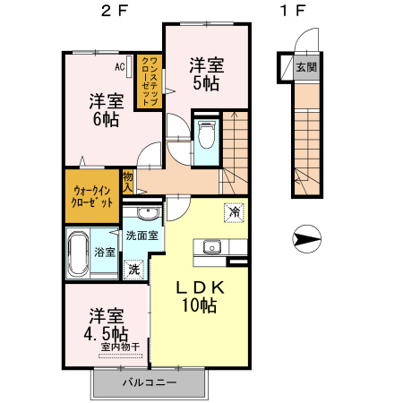 【間取り】 | D-room内原 A棟