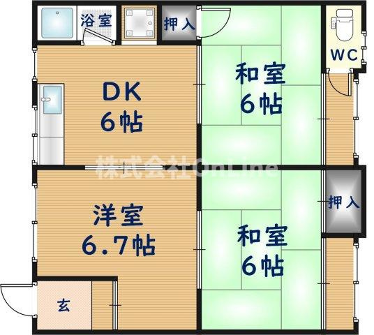 【間取り】 | 的場ハイツ北棟