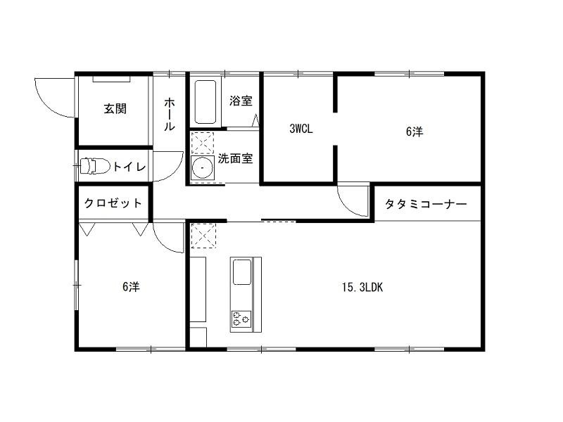 高知市瀬戸東町2丁目　中古平屋戸建ての間取り