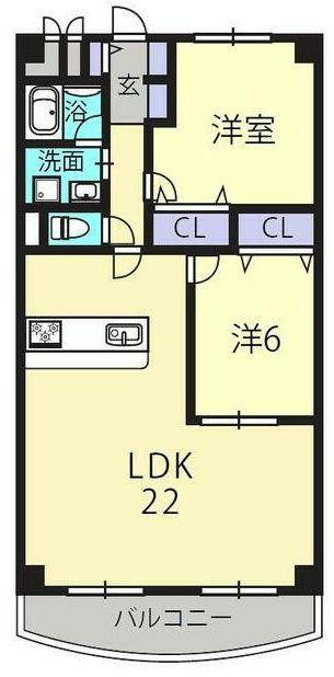鏡川コーポA棟の間取り