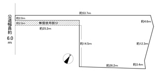 【土地図】 | 灘区五毛通４丁目　売地 | 数値は昭和45年の測量図を復元した数値で有り、現状と相違をする可能性が有ります。今後測量会社で現場の実測をする予定です。