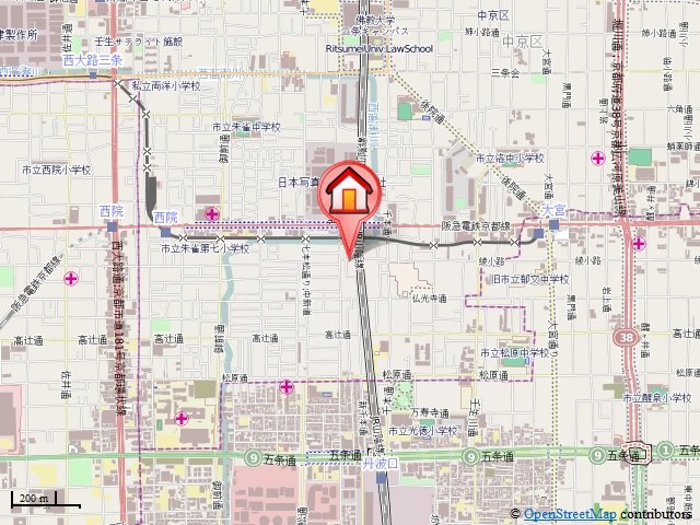 アークリード西院の地図