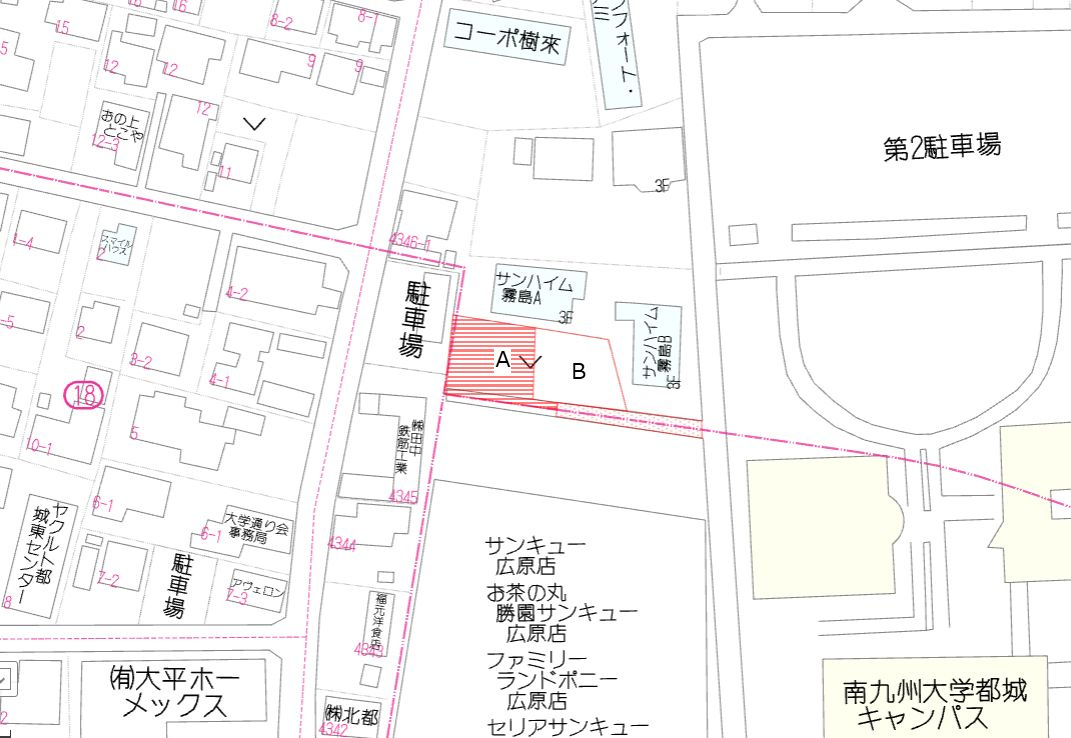 都城市立野町の売地の土地図