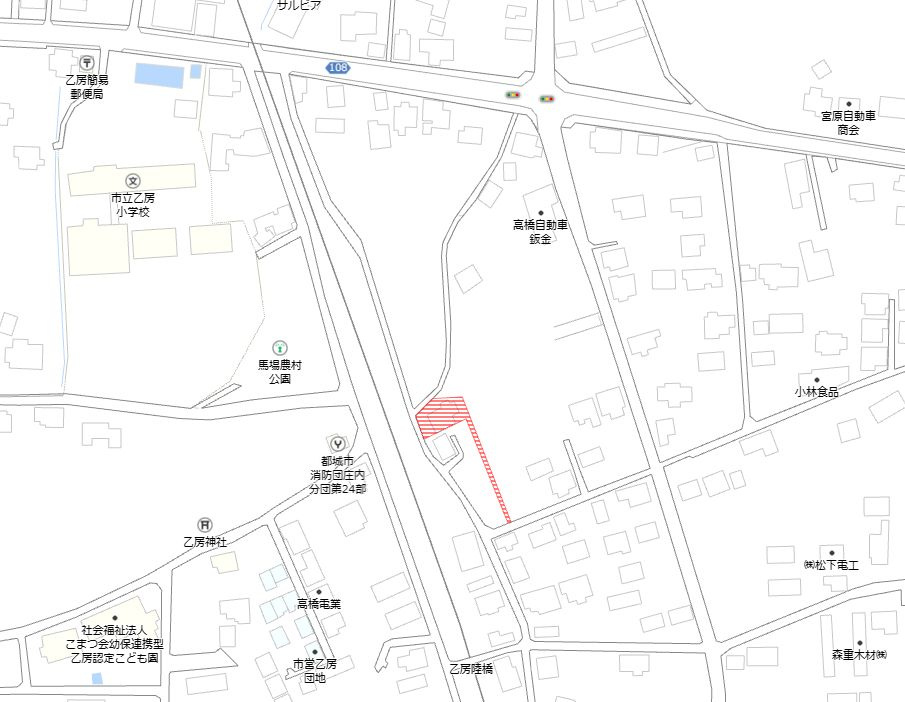 都城市乙房町の売地の土地図