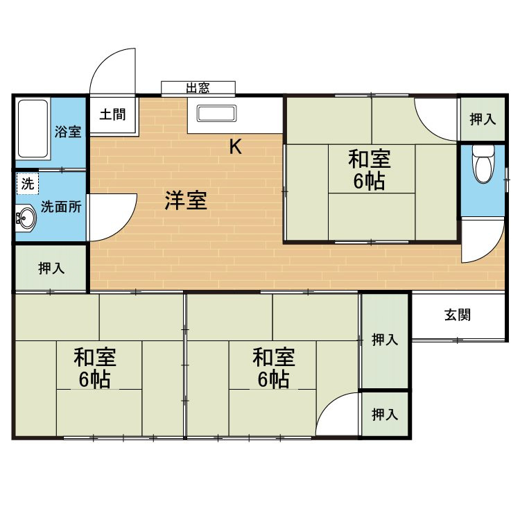 熊本市中央区出水３丁目の一戸建ての間取り