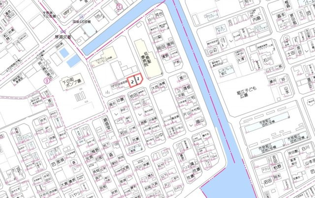 児島下の町10丁目　2区画（1号地）の地図